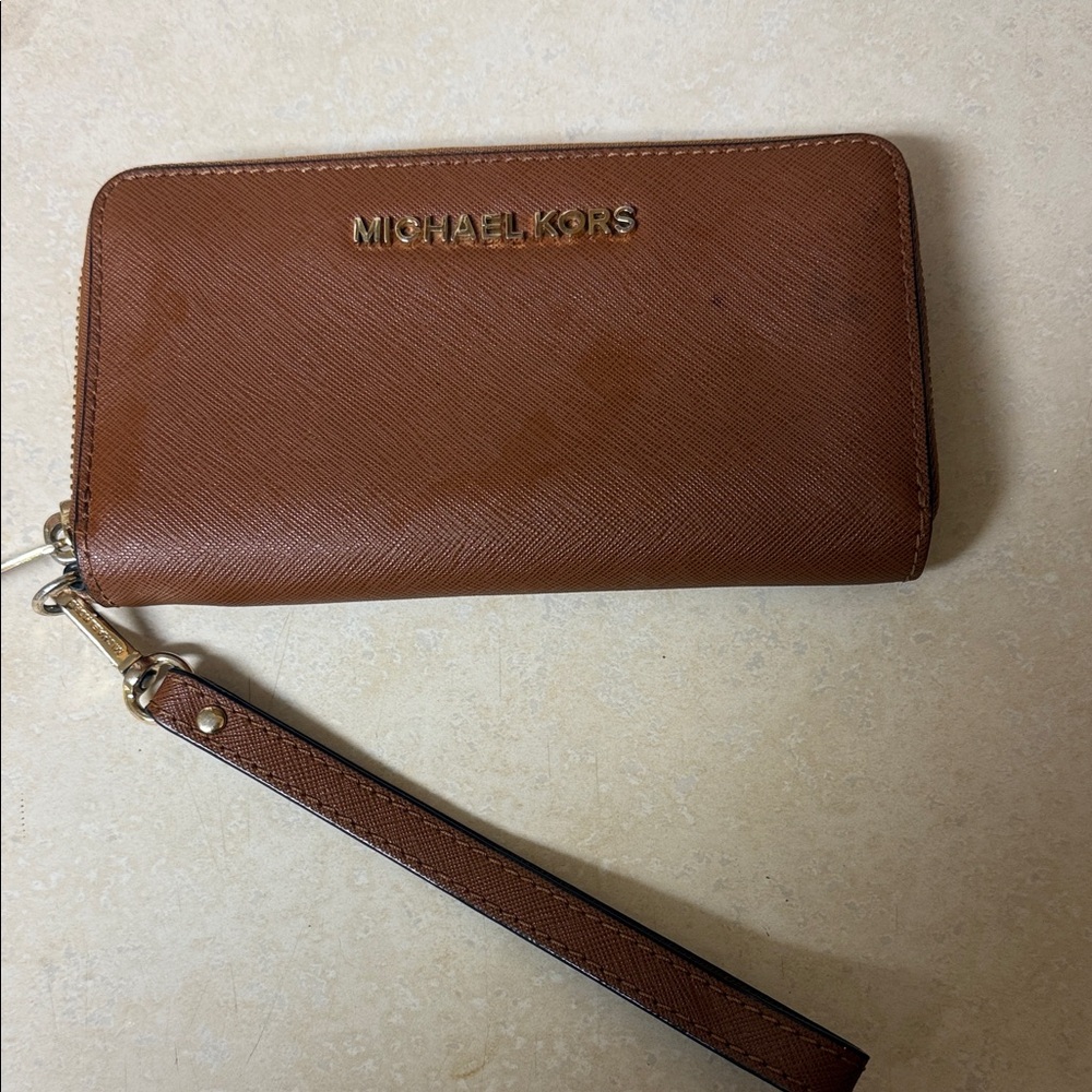 Michael Kors Tan Wristlet Wallet